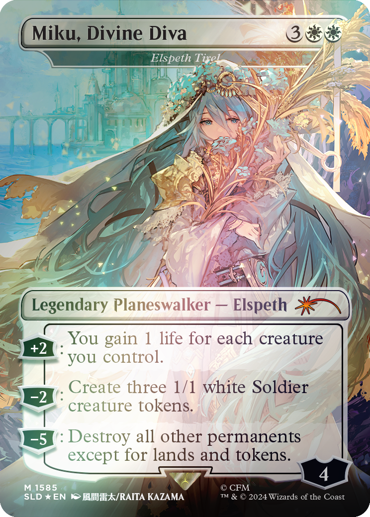 Miku, Divine Diva - Elspeth Tirel (Rainbow Foil) [Secret Lair Drop Series] | Pegasus Games WI