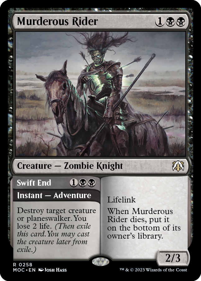 Murderous Rider // Swift End [March of the Machine Commander] | Pegasus Games WI