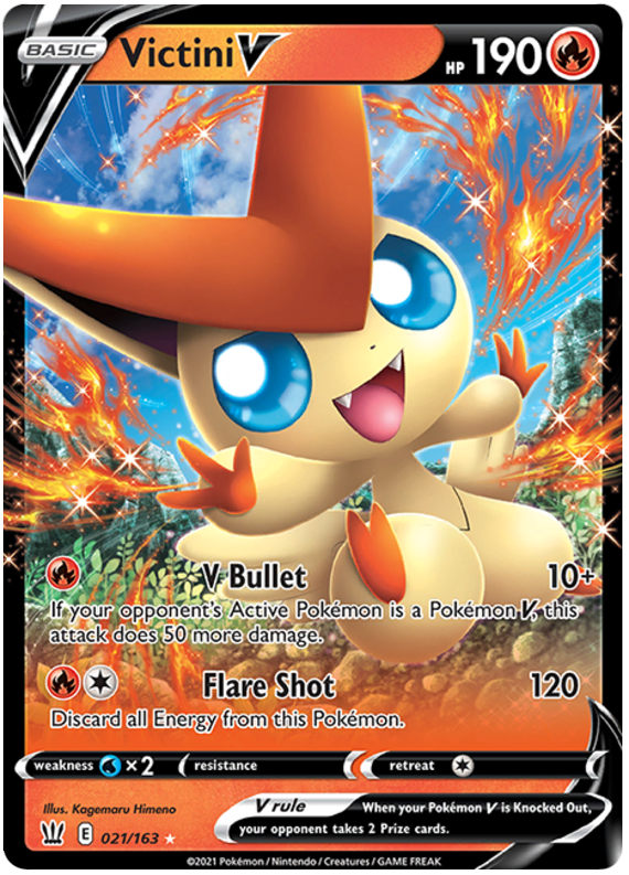 Victini V (021/163) [Sword & Shield: Battle Styles] | Pegasus Games WI