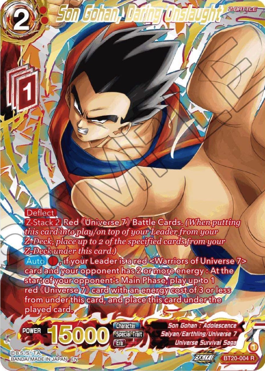 Son Gohan, Daring Onslaught (Gold-Stamped) (BT20-004) [Power Absorbed] | Pegasus Games WI
