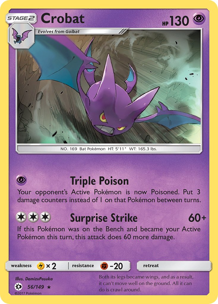 Crobat (56/149) (Prerelease Kit Exclusive) (Theme Deck Exclusive) [Sun & Moon: Base Set] | Pegasus Games WI