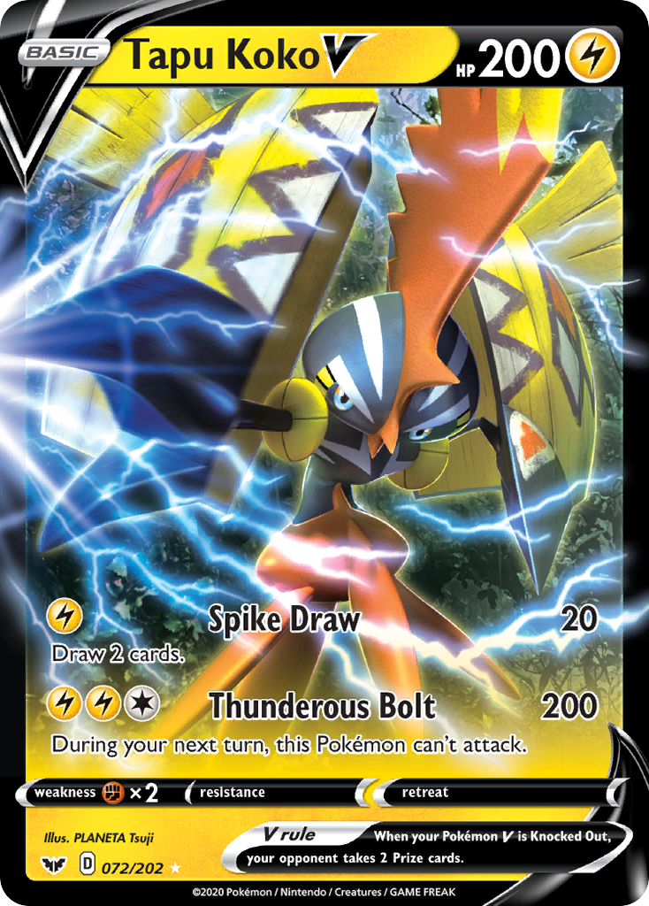 Tapu Koko V (072/202) [Sword & Shield: Base Set] | Pegasus Games WI