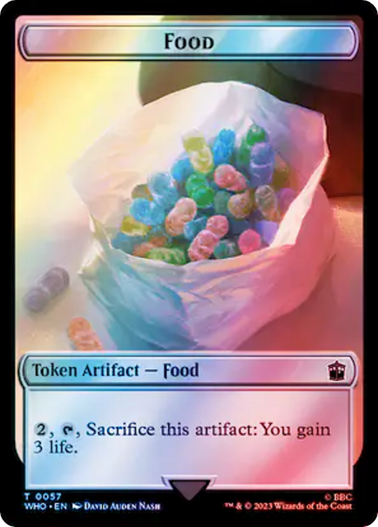 Horse // Food (0057) Double-Sided Token (Surge Foil) [Doctor Who Tokens] | Pegasus Games WI