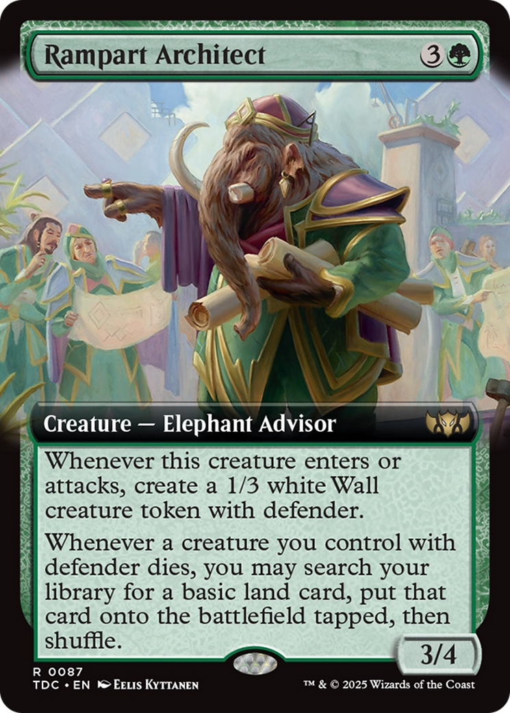 Rampart Architect (Extended Art) [Tarkir: Dragonstorm Commander] | Pegasus Games WI