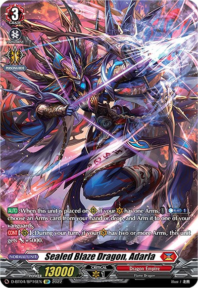 Sealed Blaze Dragon, Adarla (D-BT04/SP16EN) [Awakening of Chakrabarthi] | Pegasus Games WI