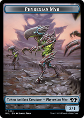 Phyrexian Myr // Wrenn and Realmbreaker Emblem Double-Sided Token [March of the Machine Tokens] | Pegasus Games WI