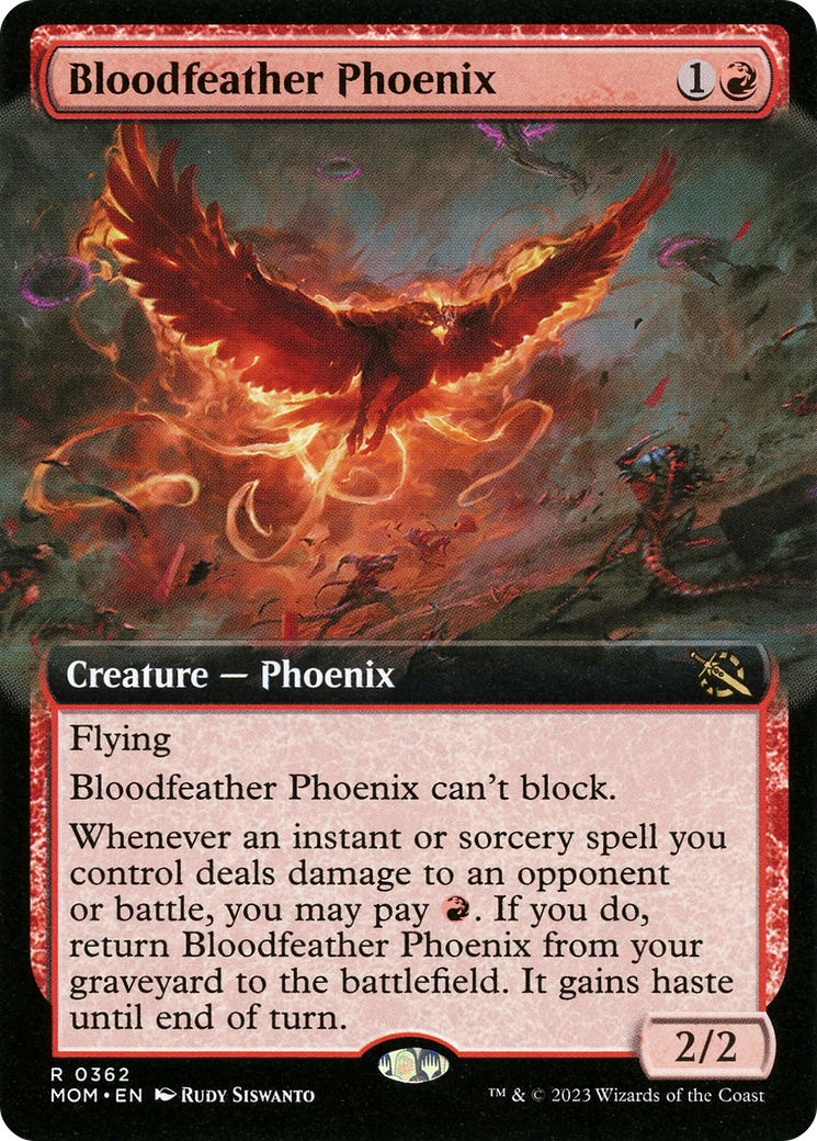 Bloodfeather Phoenix (Extended Art) [March of the Machine] | Pegasus Games WI