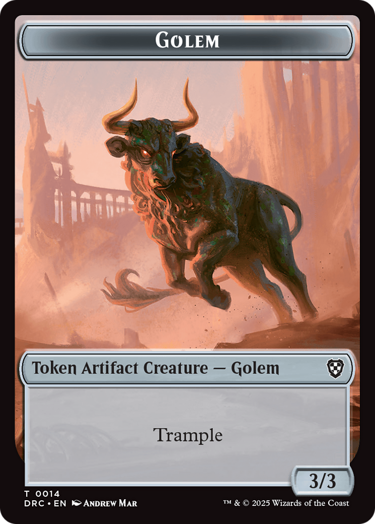 Golem (0014) // Thopter (0010) Double-Sided Token [Aetherdrift Tokens] | Pegasus Games WI