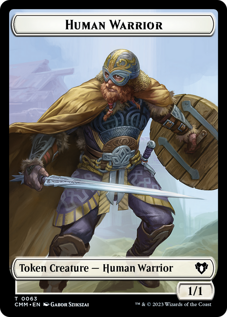 Human Warrior // Zombie Army Double-Sided Token [Commander Masters Tokens] | Pegasus Games WI