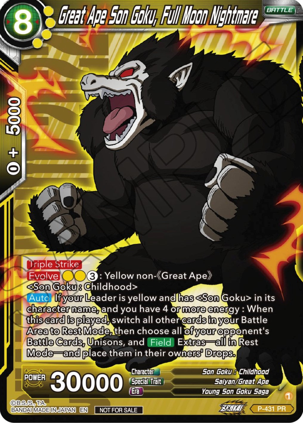 Great Ape Son Goku, Full Moon Nightmare (P-431) [Promotion Cards] | Pegasus Games WI