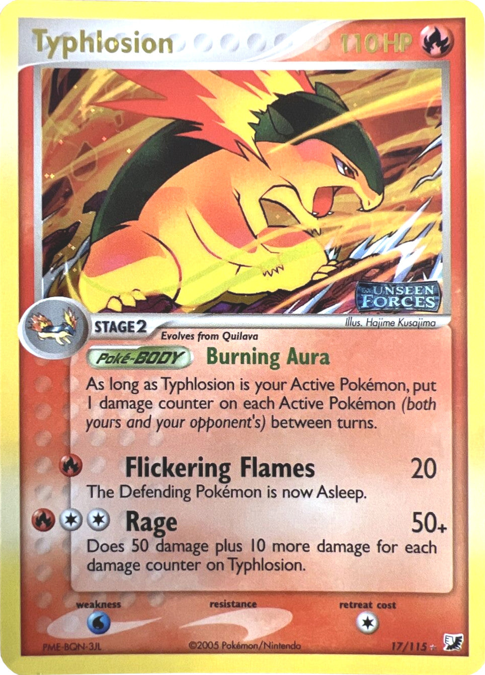 Typhlosion (17/115) (Stamped) [EX: Unseen Forces] | Pegasus Games WI