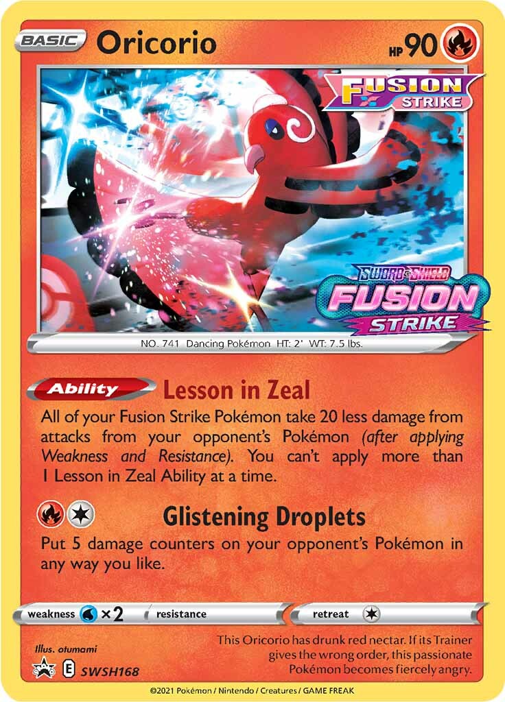 Oricorio (SWSH168) (Prerelease Promo) [Sword & Shield: Black Star Promos] | Pegasus Games WI