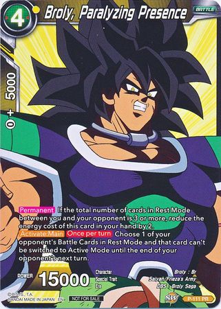 Broly, Paralyzing Presence (Broly Pack Vol. 3) (P-111) [Promotion Cards] | Pegasus Games WI
