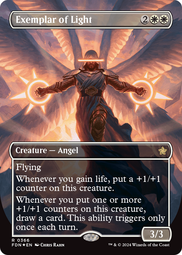 Exemplar of Light (Borderless) (Mana Foil) [Foundations] | Pegasus Games WI