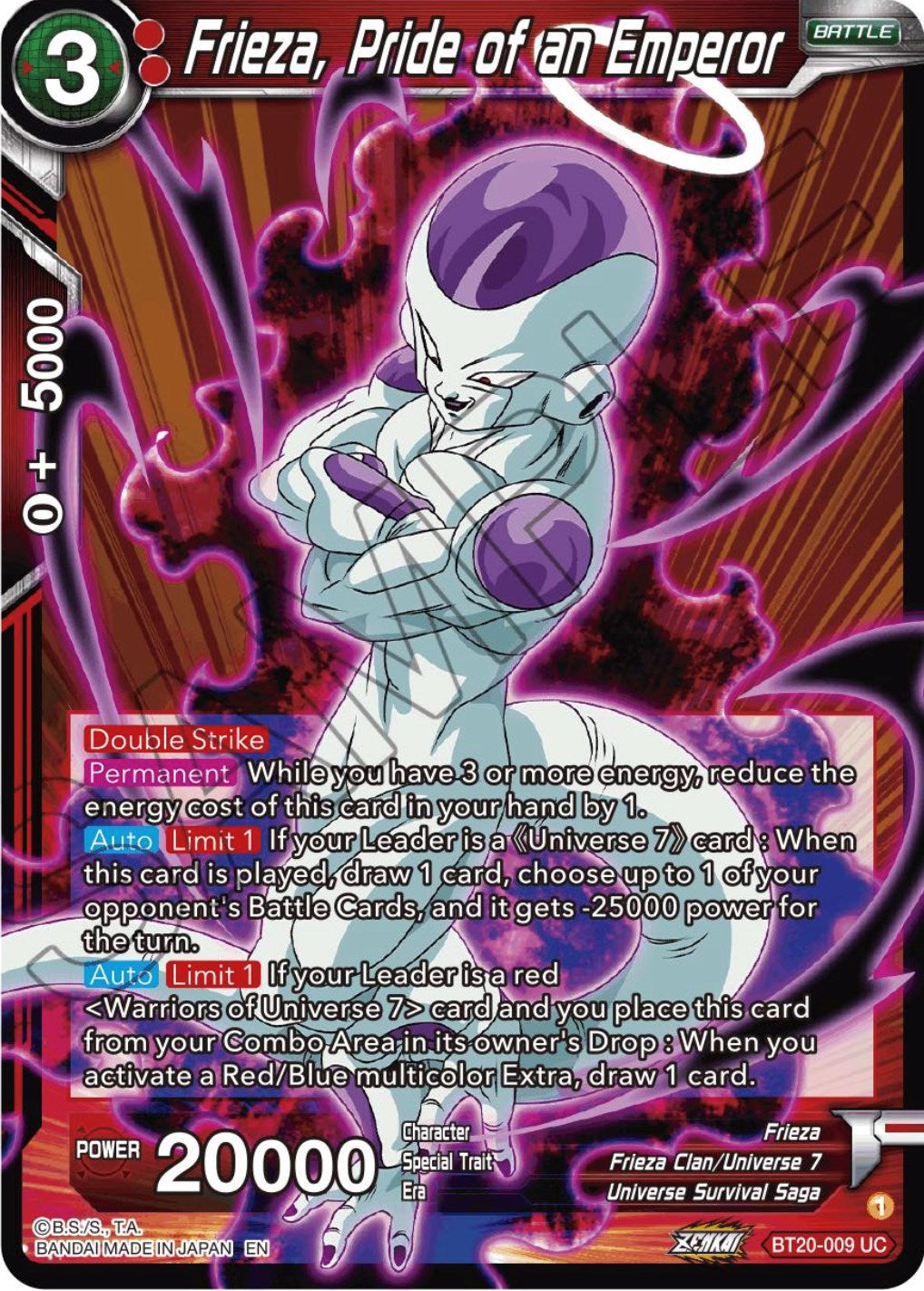 Frieza, Pride of an Emperor (BT20-009) [Power Absorbed] | Pegasus Games WI