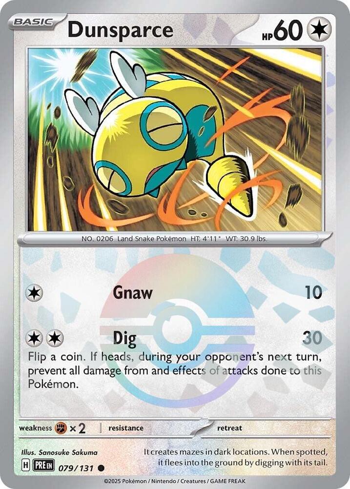 Dunsparce (079/131) (Poke Ball Pattern) [Scarlet & Violet: Prismatic Evolutions] | Pegasus Games WI