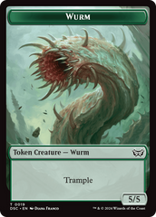 Wurm (0019) // Manifest Double-Sided Token [Duskmourn: House of Horror Commander Tokens] | Pegasus Games WI