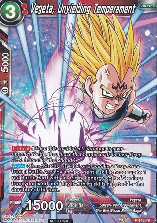 Vegeta, Unyielding Temperament (Power Booster: World Martial Arts Tournament) (P-143) [Promotion Cards] | Pegasus Games WI