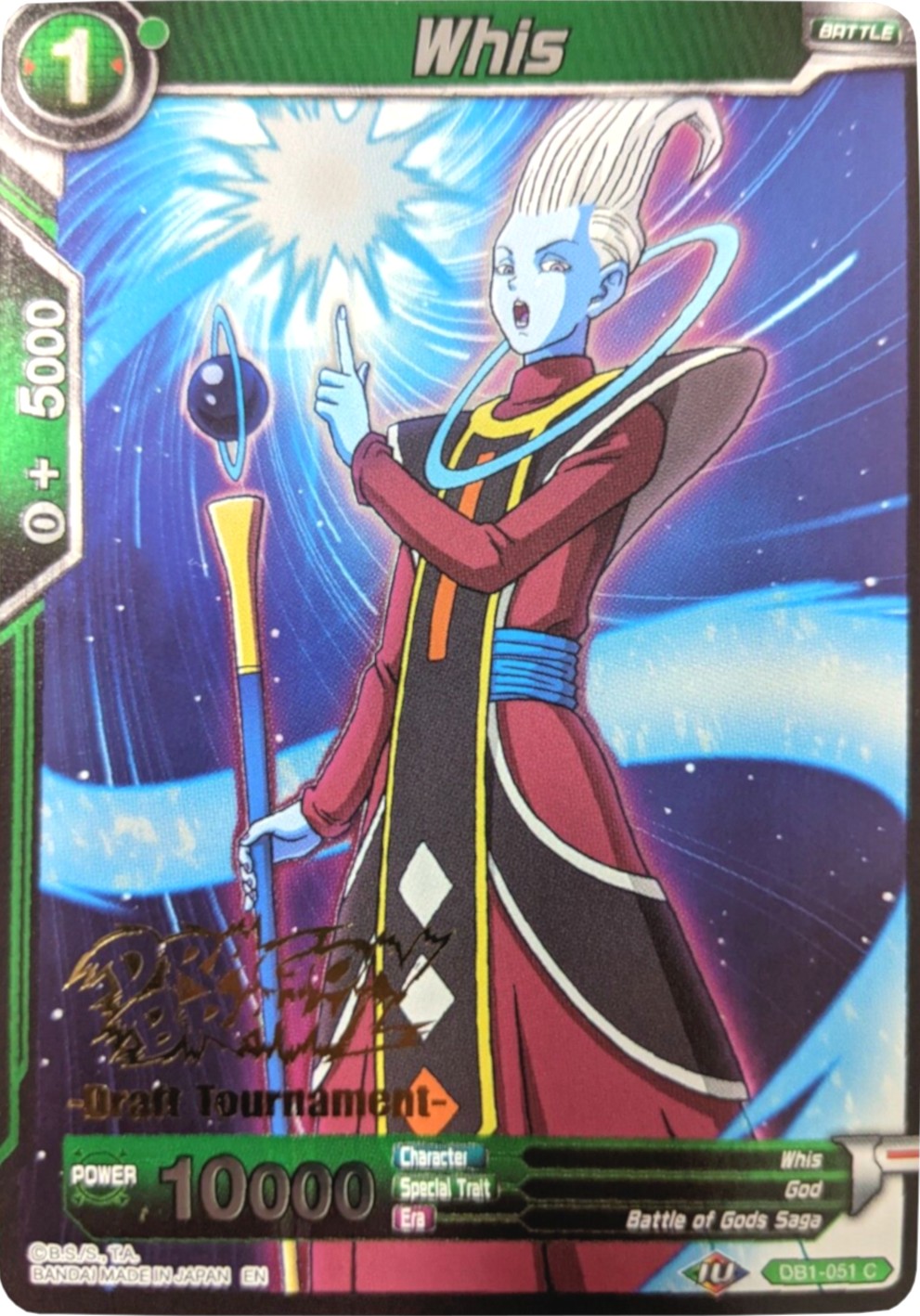 Whis (Dragon Brawl Draft Tournament Gold Stamped) (DB1-051) [Promotion Cards] | Pegasus Games WI