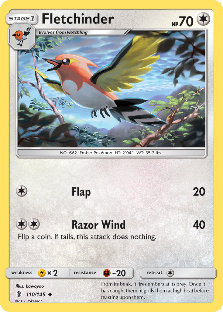 Fletchinder (110/145) [Sun & Moon: Guardians Rising] | Pegasus Games WI