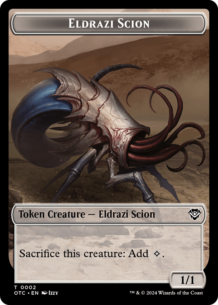 Eldrazi Scion // Manifest Double-Sided Token [Outlaws of Thunder Junction Commander Tokens] | Pegasus Games WI