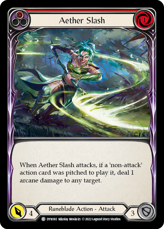 Aether Slash (Red) [DYN182] (Dynasty)  Rainbow Foil | Pegasus Games WI