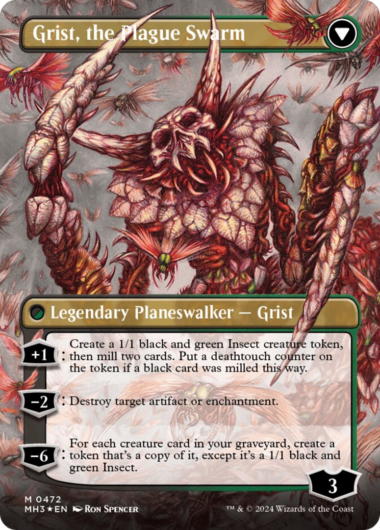 Grist, Voracious Larva // Grist, the Plague Swarm (Borderless) (Textured Foil) [Modern Horizons 3] | Pegasus Games WI