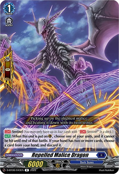 Repelled Malice Dragon (D-BT06/043EN) [Blazing Dragon Reborn] | Pegasus Games WI