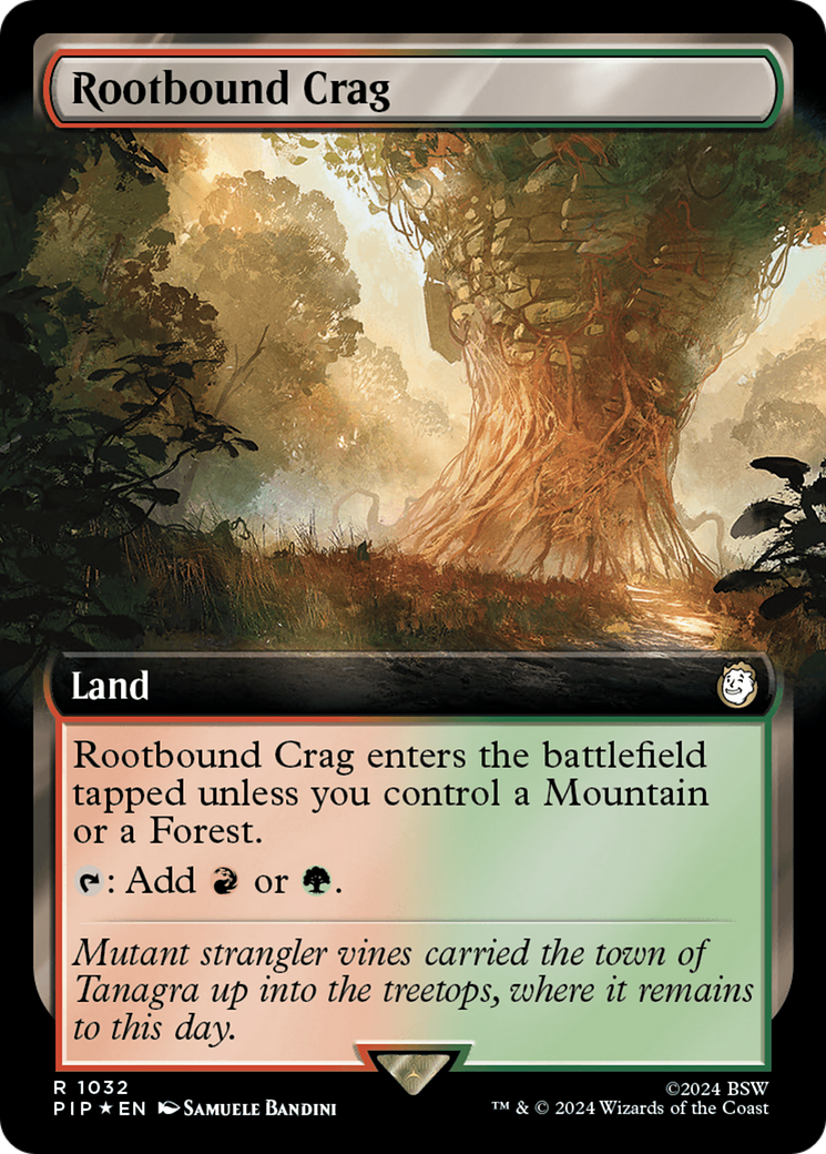 Rootbound Crag (Extended Art) (Surge Foil) [Fallout] | Pegasus Games WI
