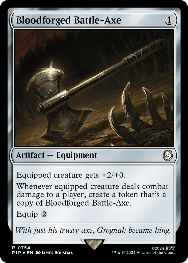 Bloodforged Battle-Axe (Surge Foil) [Fallout] | Pegasus Games WI