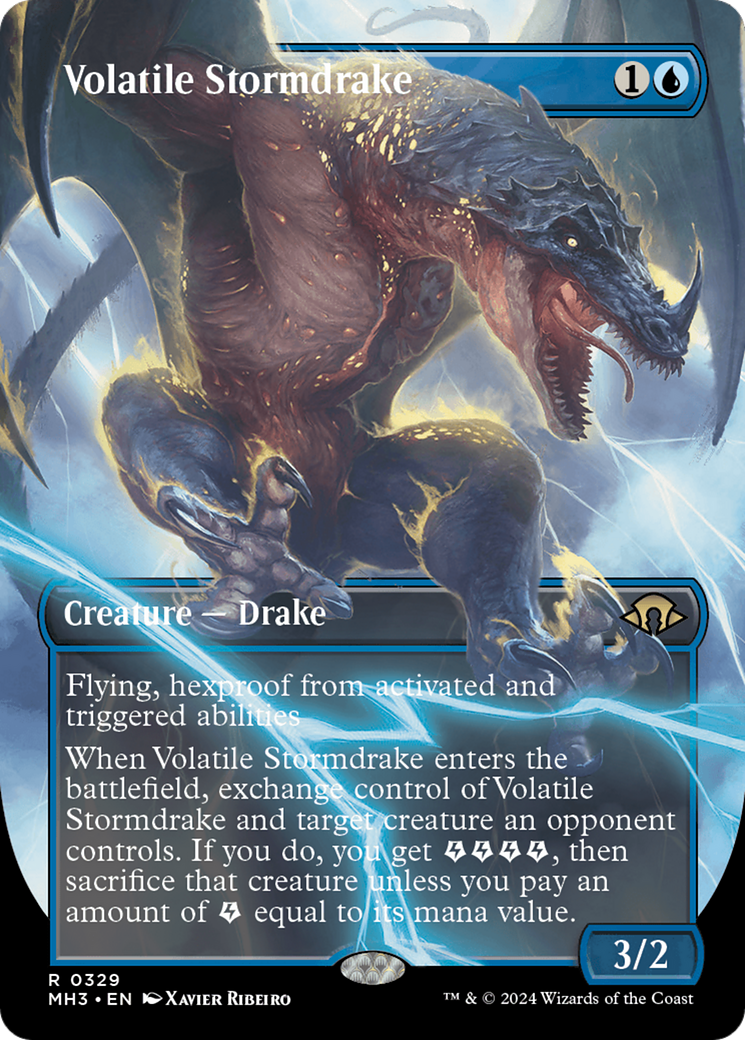 Volatile Stormdrake (Borderless) [Modern Horizons 3] | Pegasus Games WI