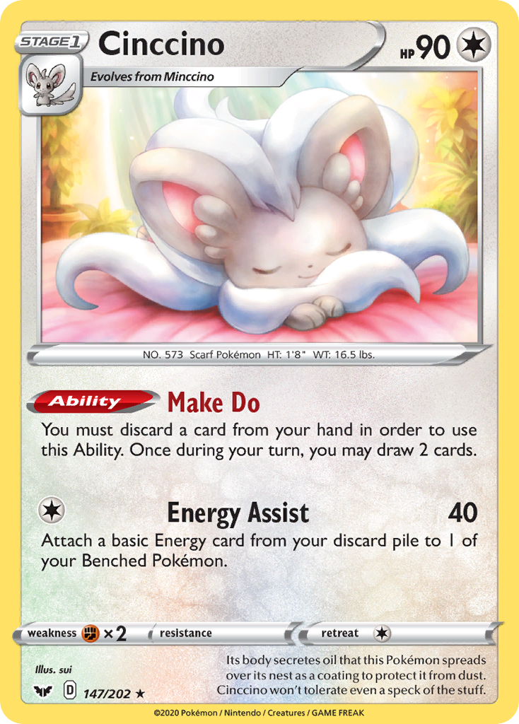 Cinccino (147/202) [Sword & Shield: Base Set] | Pegasus Games WI