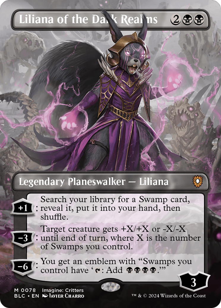 Liliana of the Dark Realms (Borderless) [Bloomburrow Commander] | Pegasus Games WI