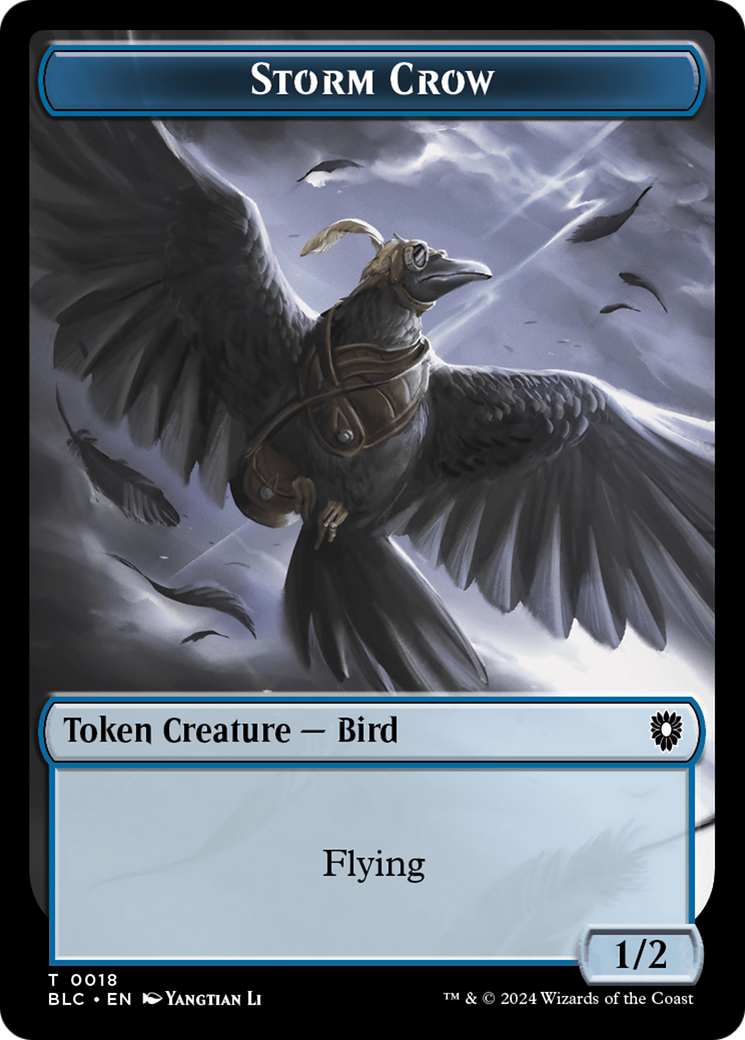 Storm Crow // Bird (003) Double-Sided Token [Bloomburrow Commander Tokens] | Pegasus Games WI