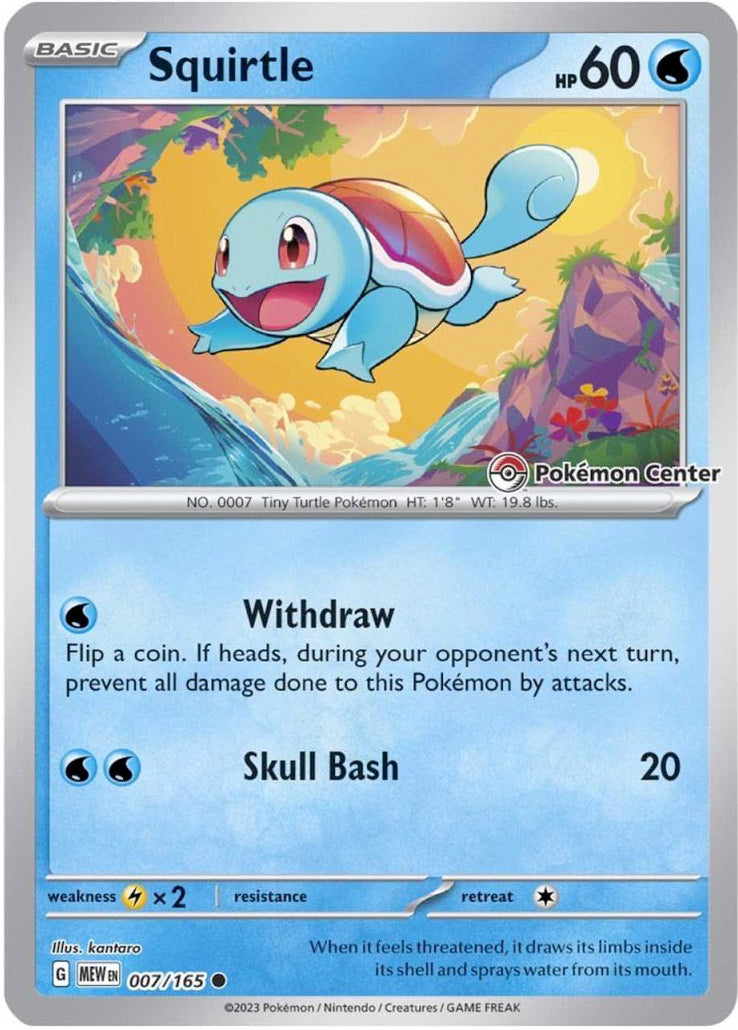 Squirtle (007/165) (Pokemon Center Exclusive) [Scarlet & Violet: Black Star Promos] | Pegasus Games WI