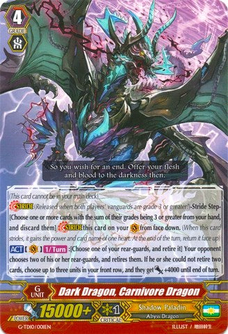 Dark Dragon, Carnivore Dragon (G-TD10/001EN) [Ritual of Dragon Sorcery] | Pegasus Games WI
