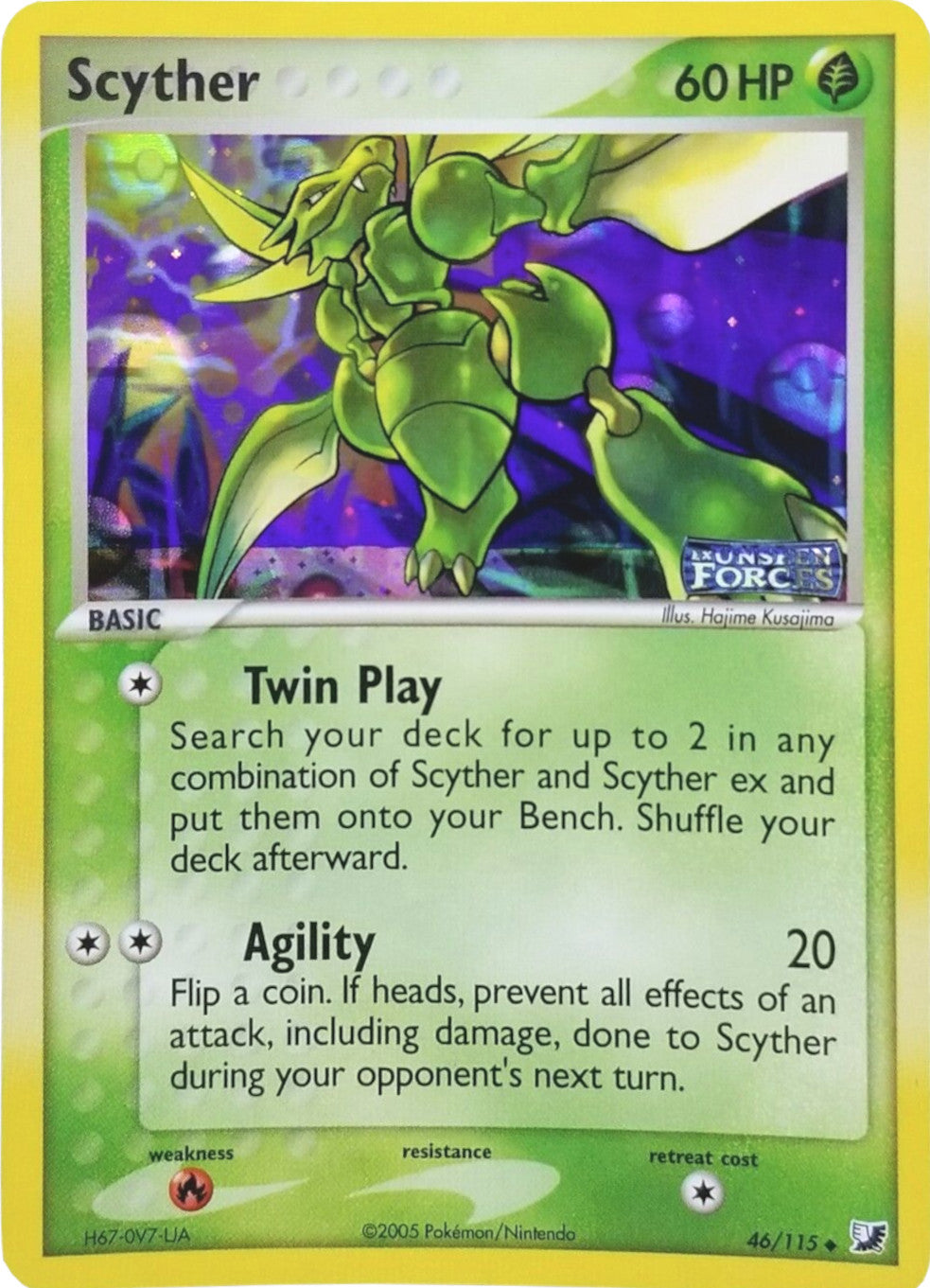 Scyther (46/115) (Stamped) [EX: Unseen Forces] | Pegasus Games WI