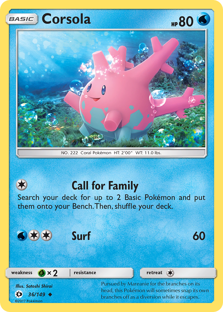Corsola (36/149) [Sun & Moon: Base Set] | Pegasus Games WI