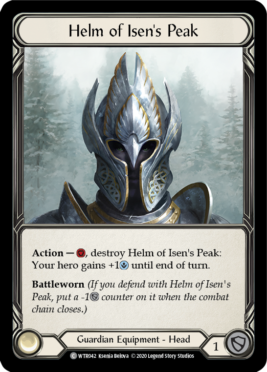 Helm of Isen's Peak [U-WTR042] (Welcome to Rathe Unlimited)  Unlimited Rainbow Foil | Pegasus Games WI