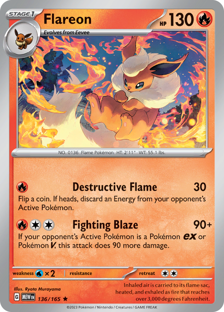 Flareon (136/165) [Scarlet & Violet: 151] | Pegasus Games WI