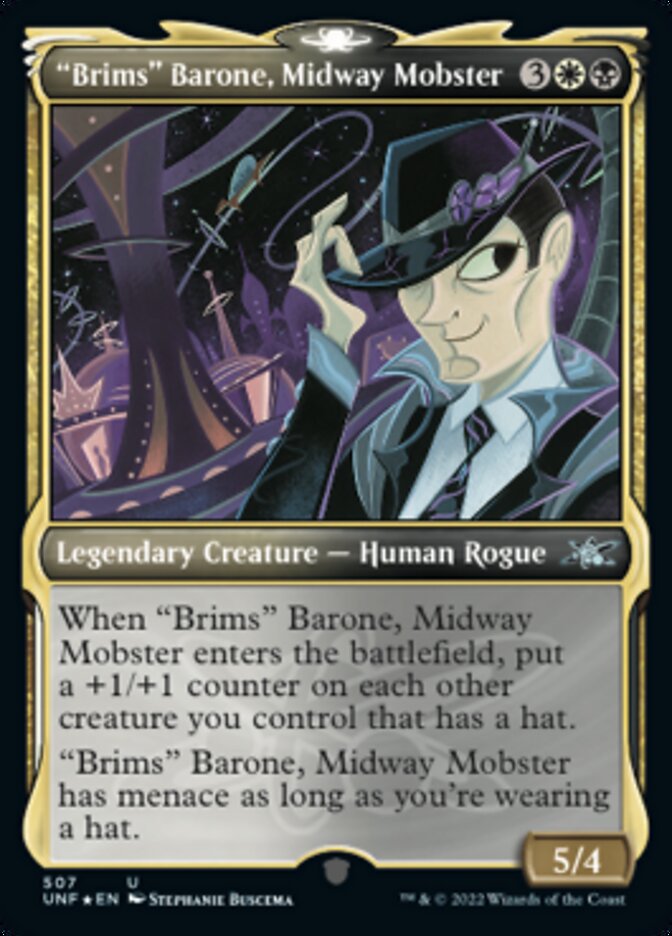 "Brims" Barone, Midway Mobster (Showcase) (Galaxy Foil) [Unfinity] | Pegasus Games WI