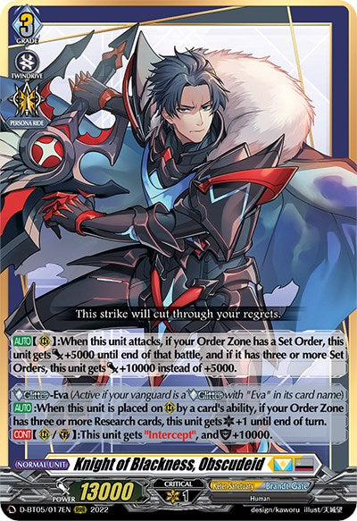 Knight of Blackness, Obscudeid (D-BT05/017EN) [Triumphant Return of the Brave Heroes] | Pegasus Games WI