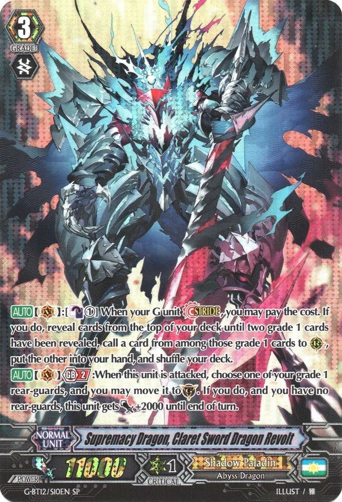 Supremacy Dragon, Claret Sword Dragon Revolt (G-BT12/S10EN) [Dragon King's Awakening] | Pegasus Games WI