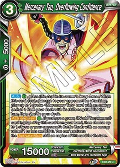 Mercenary Tao, Overflowing Confidence (EB1-29) [Battle Evolution Booster] | Pegasus Games WI