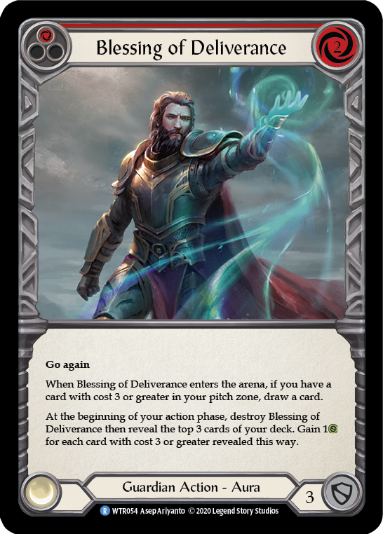 Blessing of Deliverance (Red) [U-WTR054] (Welcome to Rathe Unlimited)  Unlimited Rainbow Foil | Pegasus Games WI