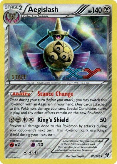 Aegislash (86/146) (Staff Prerelease Promo) [XY: Black Star Promos] | Pegasus Games WI