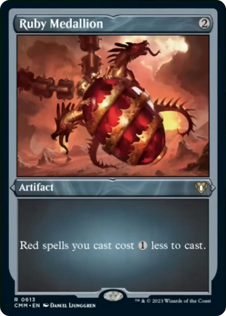 Ruby Medallion (Foil Etched) [Commander Masters] | Pegasus Games WI