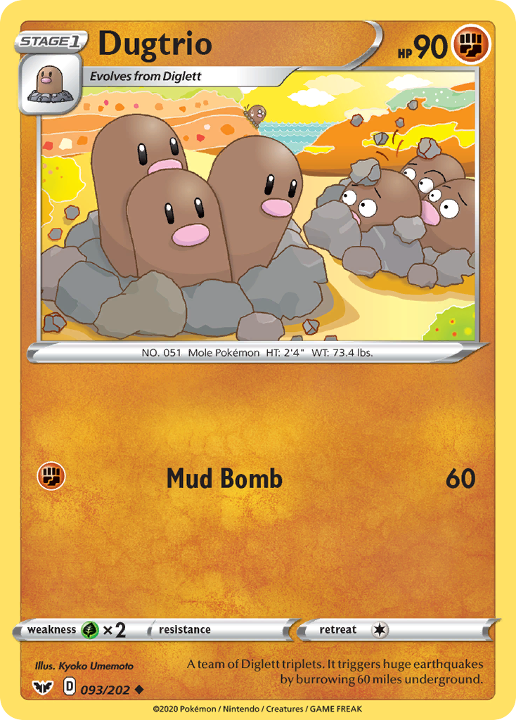 Dugtrio (093/202) [Sword & Shield: Base Set] | Pegasus Games WI