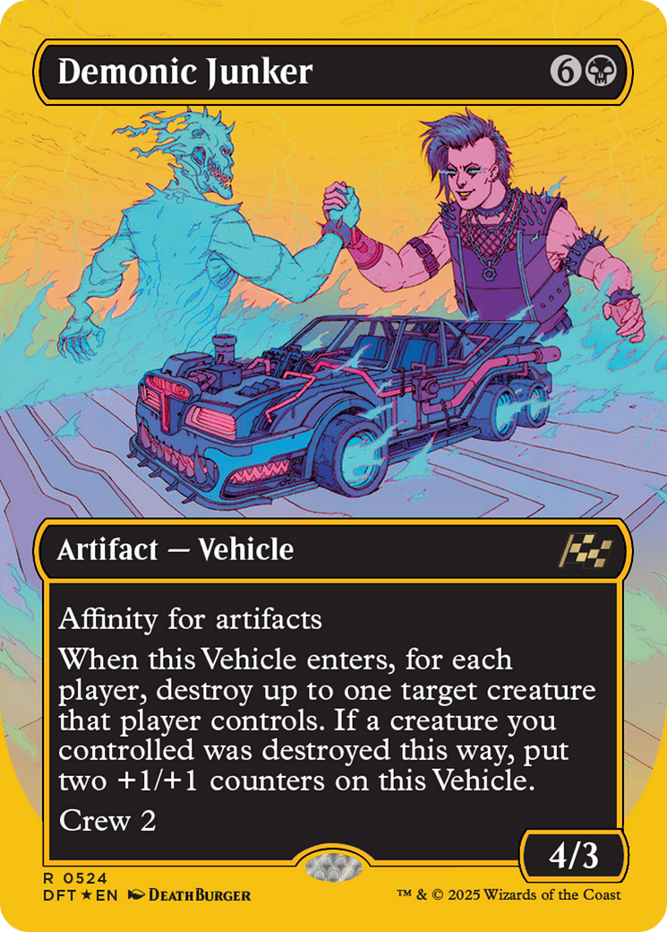 Demonic Junker (Borderless) (First-Place Foil) [Aetherdrift] | Pegasus Games WI