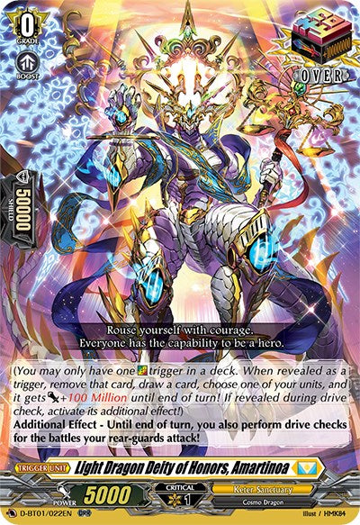 Light Dragon Deity of Honors, Amartinoa (D-BT01/022EN) [Genesis of the Five Greats] | Pegasus Games WI